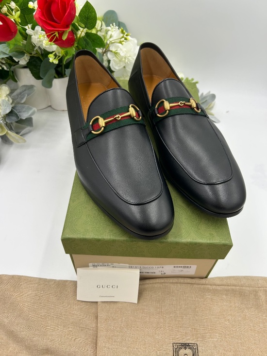 Men’s Gucci JORDAAN horse bit loafers. Size 13.5 fits 14 US. Made in Italy. main image 5